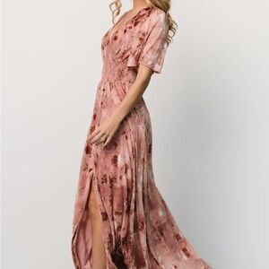 Elegant Pink Floral Maxi Dress Baltic Born Velvet NWT